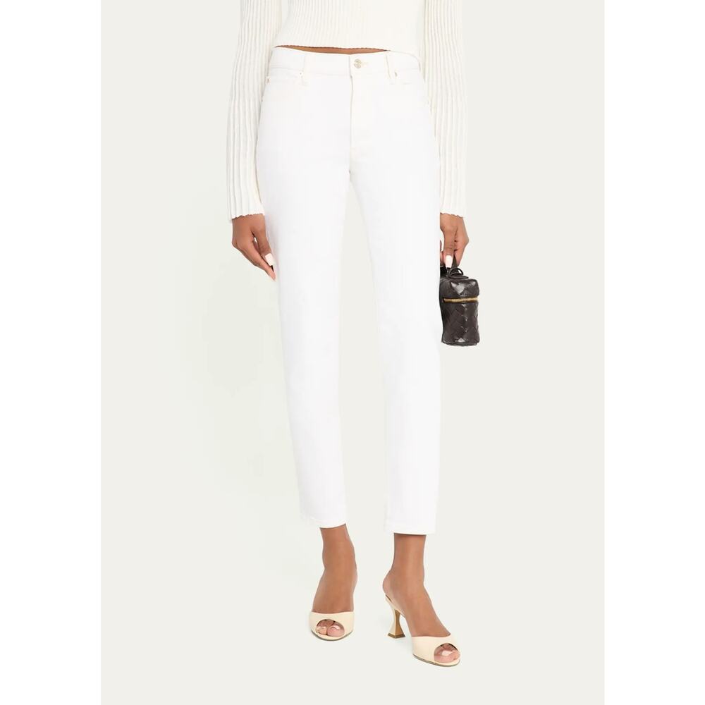 Frame White Jeans Women Size 27 The Borrowed Stretch Ankle Mid-Rise Straight Leg